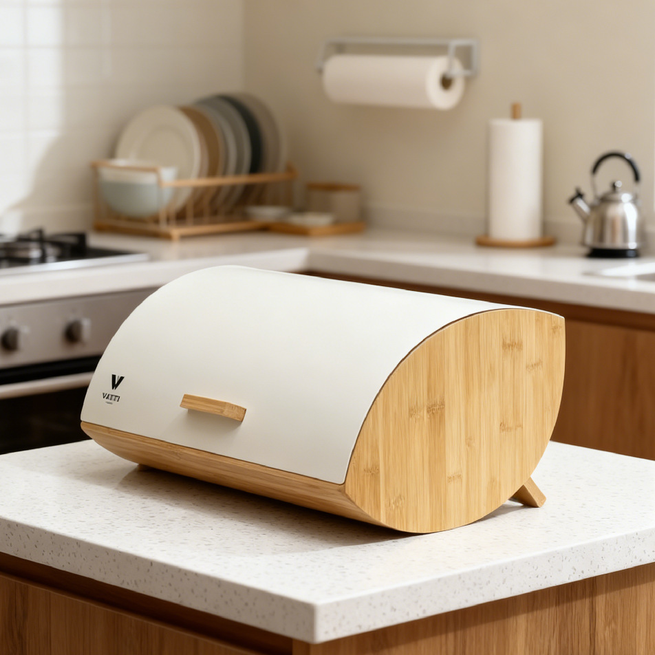 Bread Box Bamboo - Caja para Pan con Cubierta de