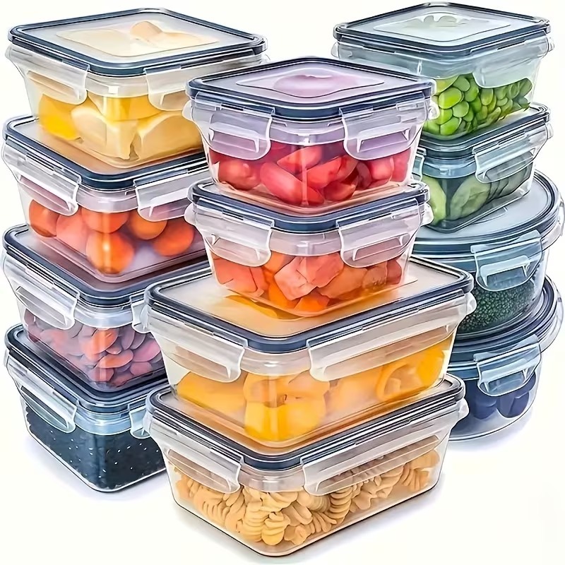 Food Storage Vegetables - Juego de 4 Recipientes Transparentes para