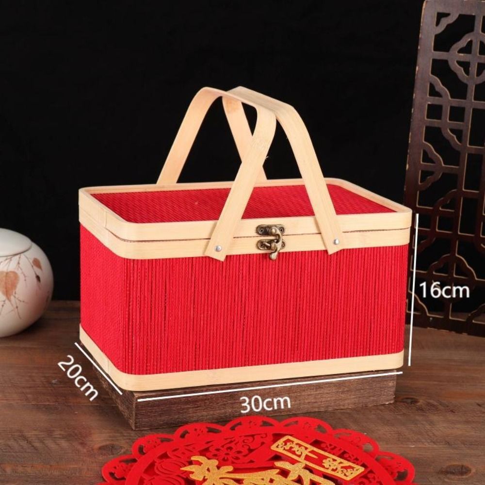 Bread Box Bamboo - Cesta de Bambú Vintage para Empaque