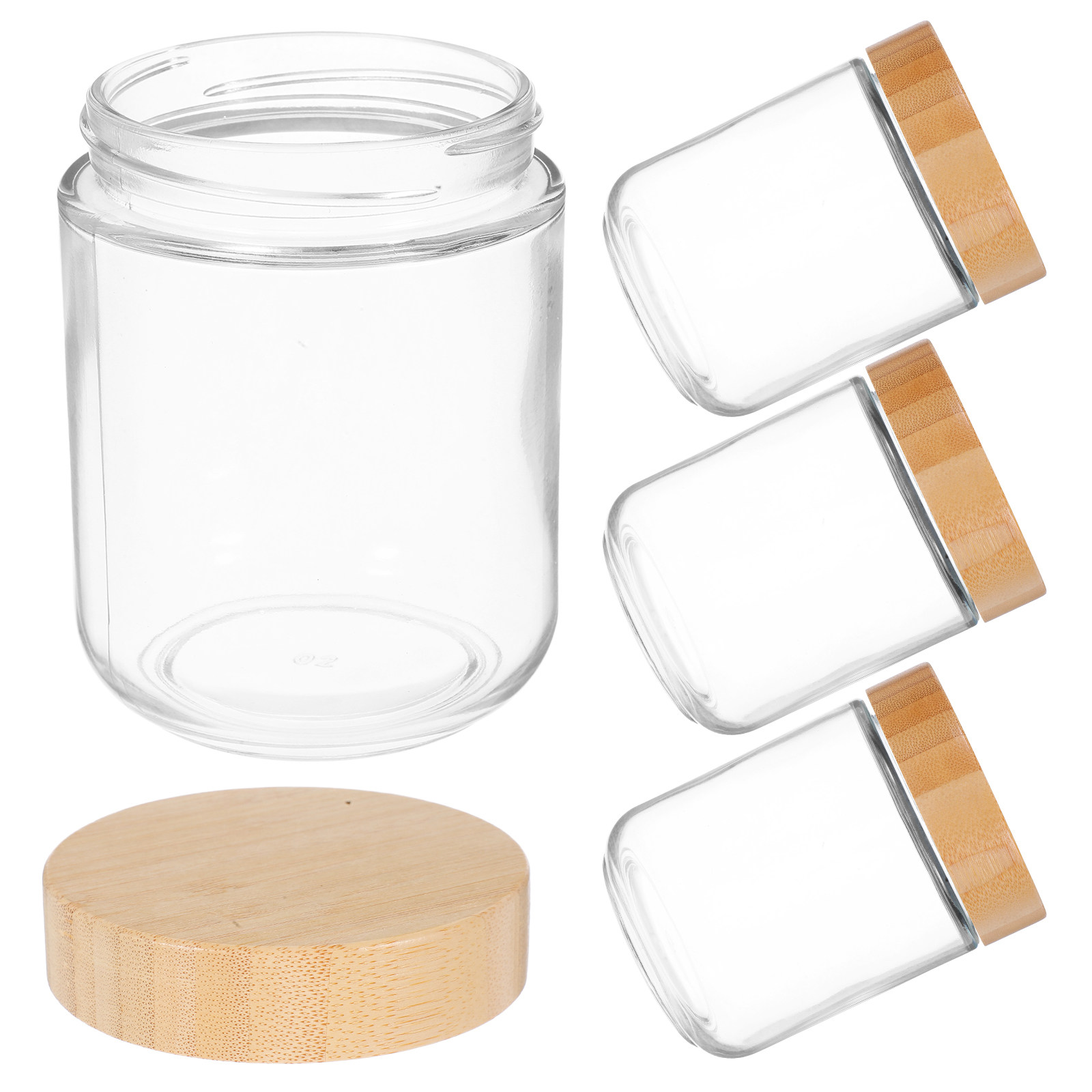 Food Storage Organization - Juego de 4 Frascos de Vidrio