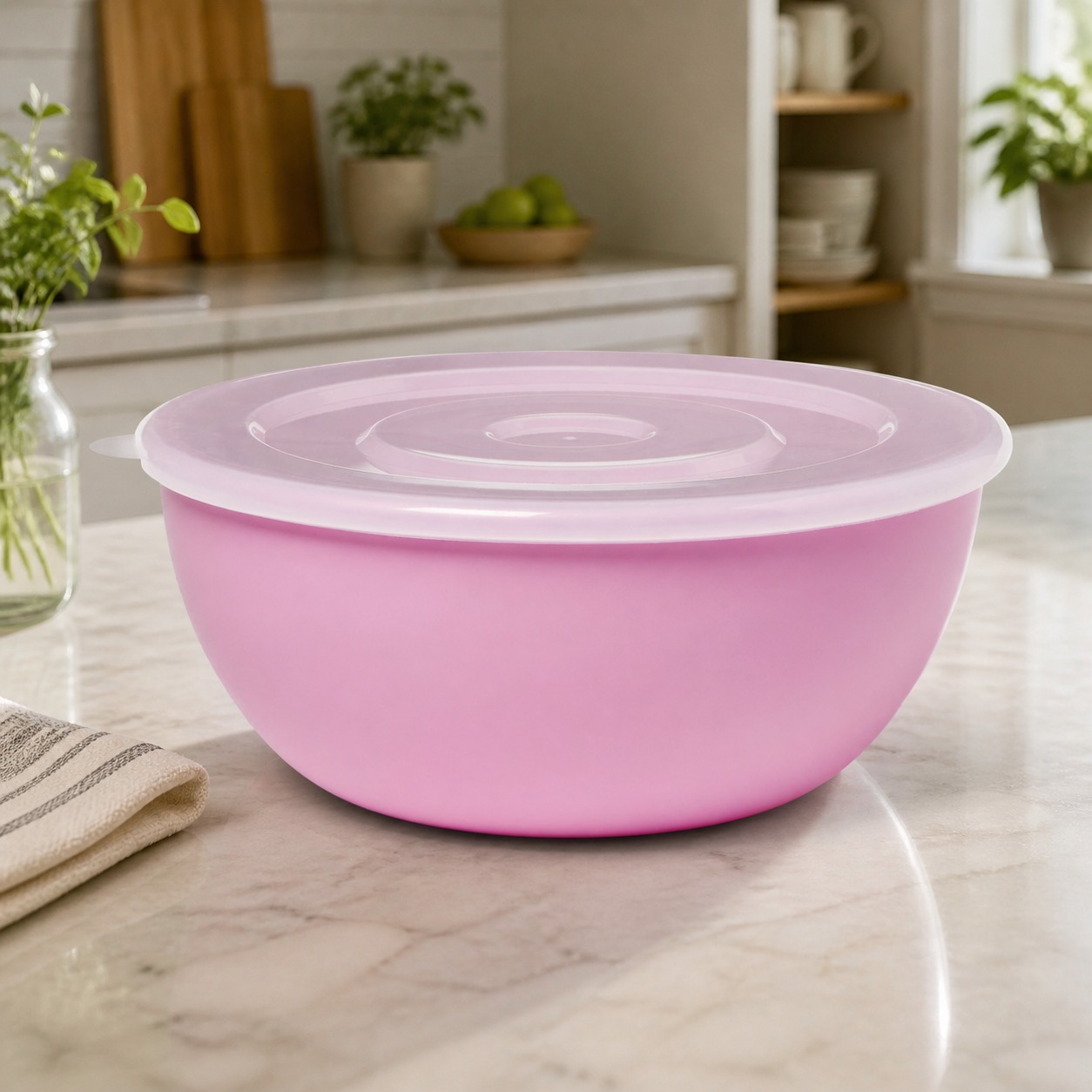 Food Storage Meals - Tazón Rosa con Tapa a Juego,