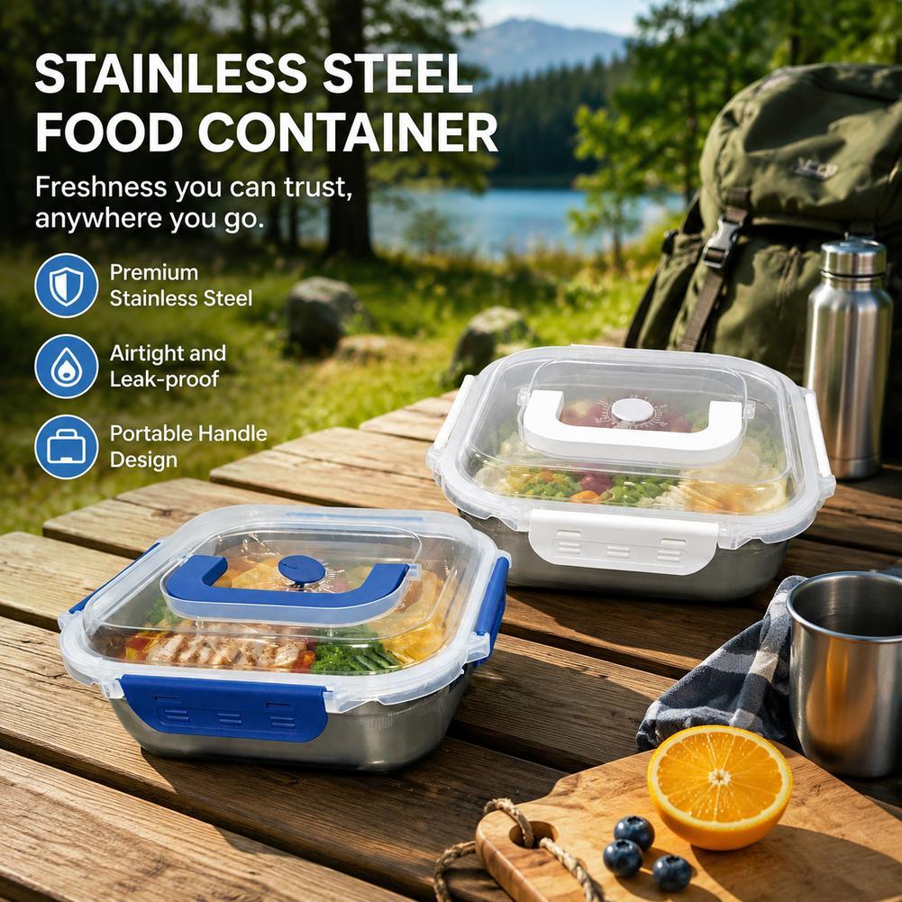 Food Storage Not Plastic - Contenedor de Alimentos de Acero Inoxidable,