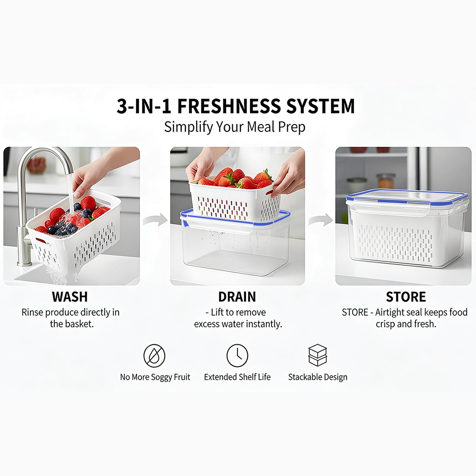 Contenedor de almacenamiento d - Food Storage Vegetables reseña y precio
