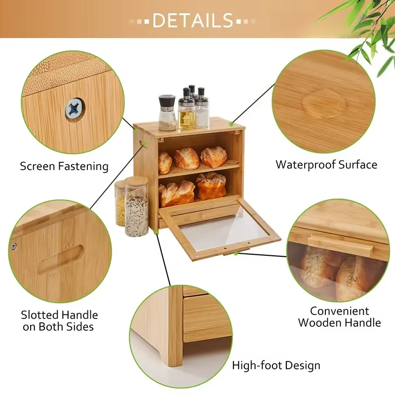 Caja de Pan de Bambú de 2 Nive - Bread Box Bamboo reseña y precio