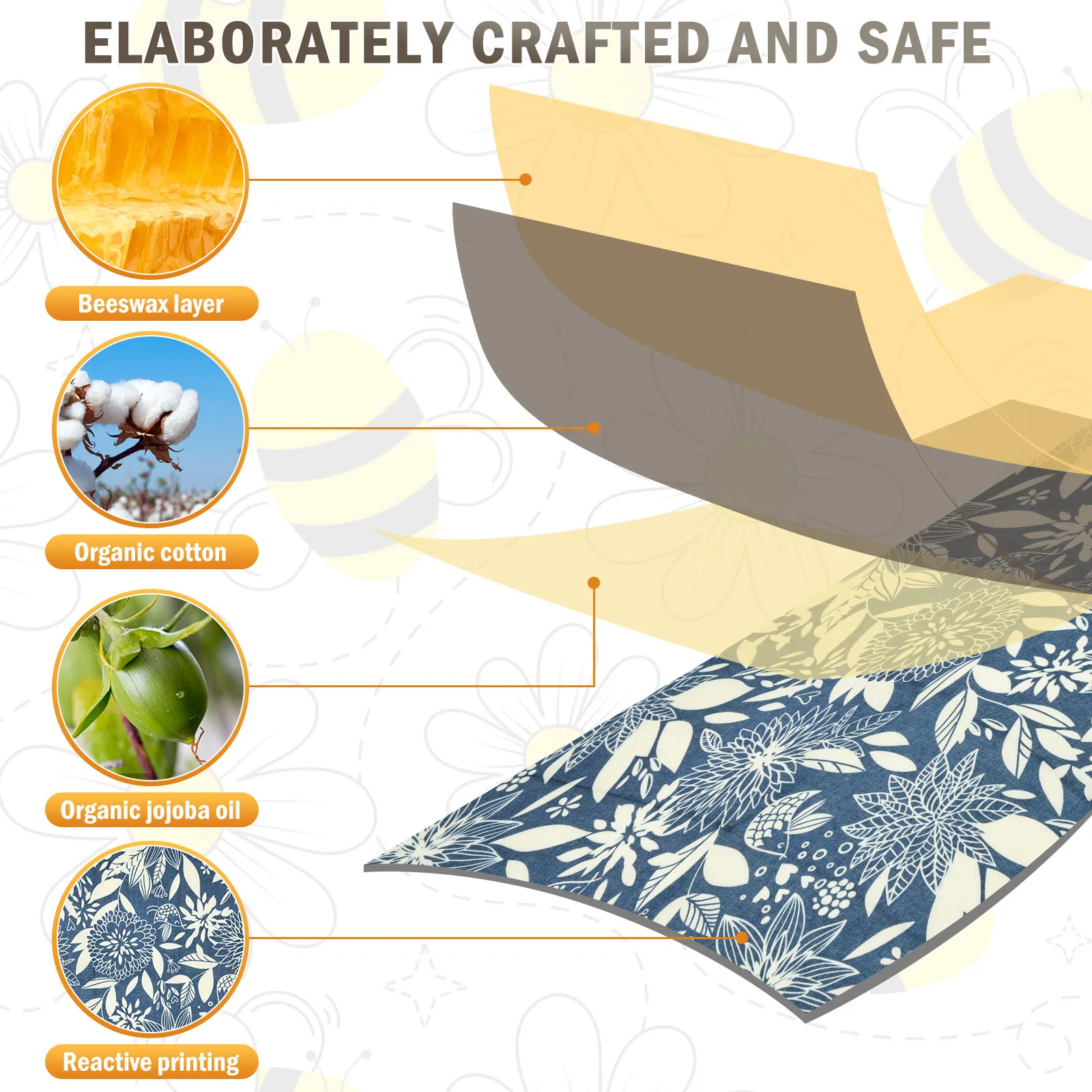 Paquete de 9 Envoltorios de Ce - Beeswax Food Wrap reseña y precio