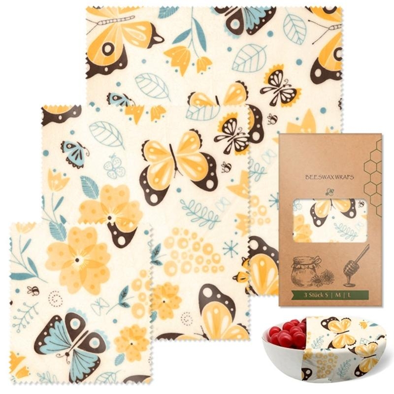 Práctico juego paños cera abej - Beeswax Food Wrap reseña y precio